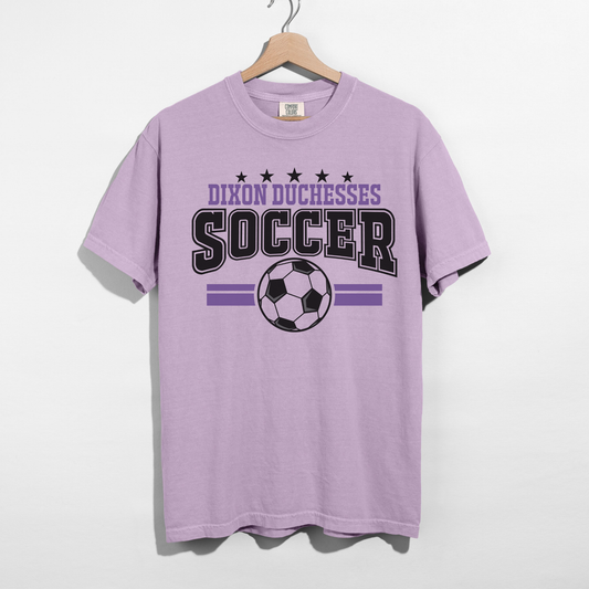 dixon duchesses soccer purple shirt comfort colors tee
