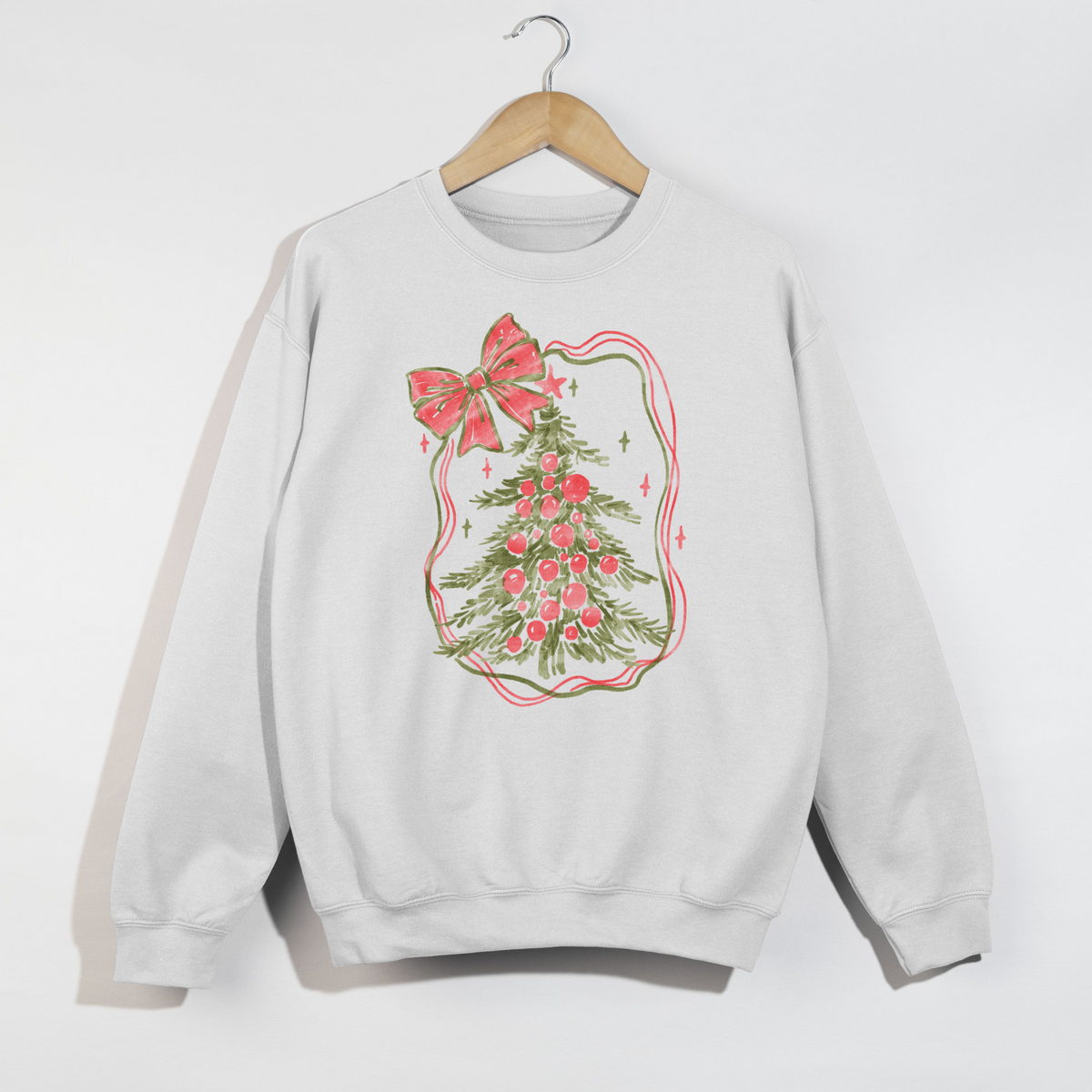 Christmas Tree Bow Crewneck Sweatshirt