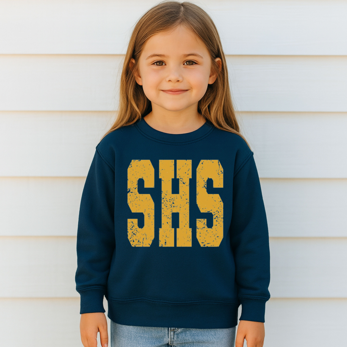 SHS Go Warriors Youth & Toddler Crewneck Sweatshirt – Sterling Warriors Spirit Wear with Sleeve Print