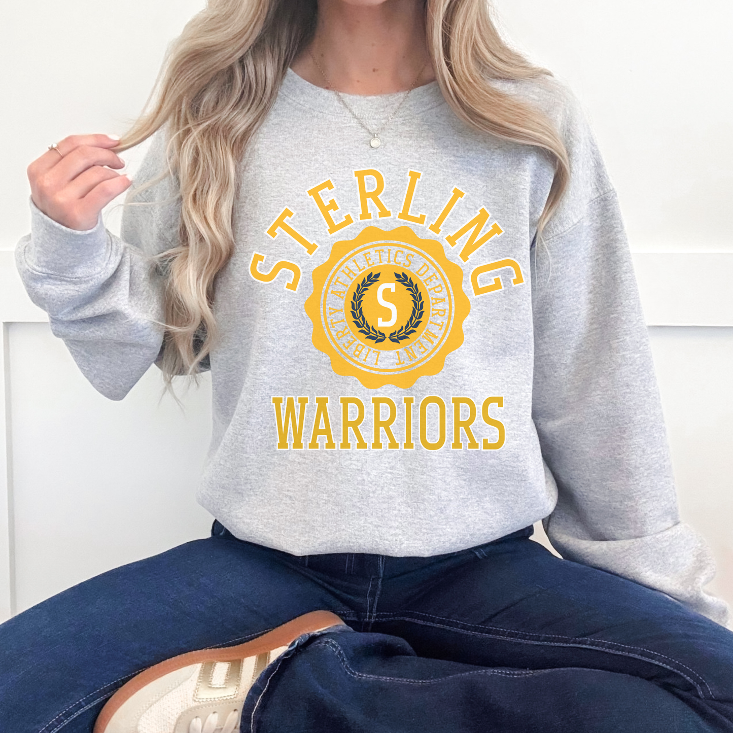 Sterling Warriors Gold Seal Crewneck | Athletics Dept Sweatshirt | School Spirit Wear