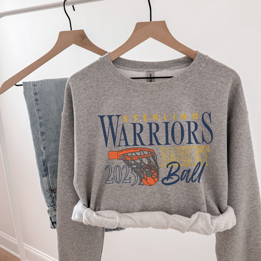 Sterling Warriors 2025 Basketball Crewneck | Game Day Sweatshirt | School Spirit Wear