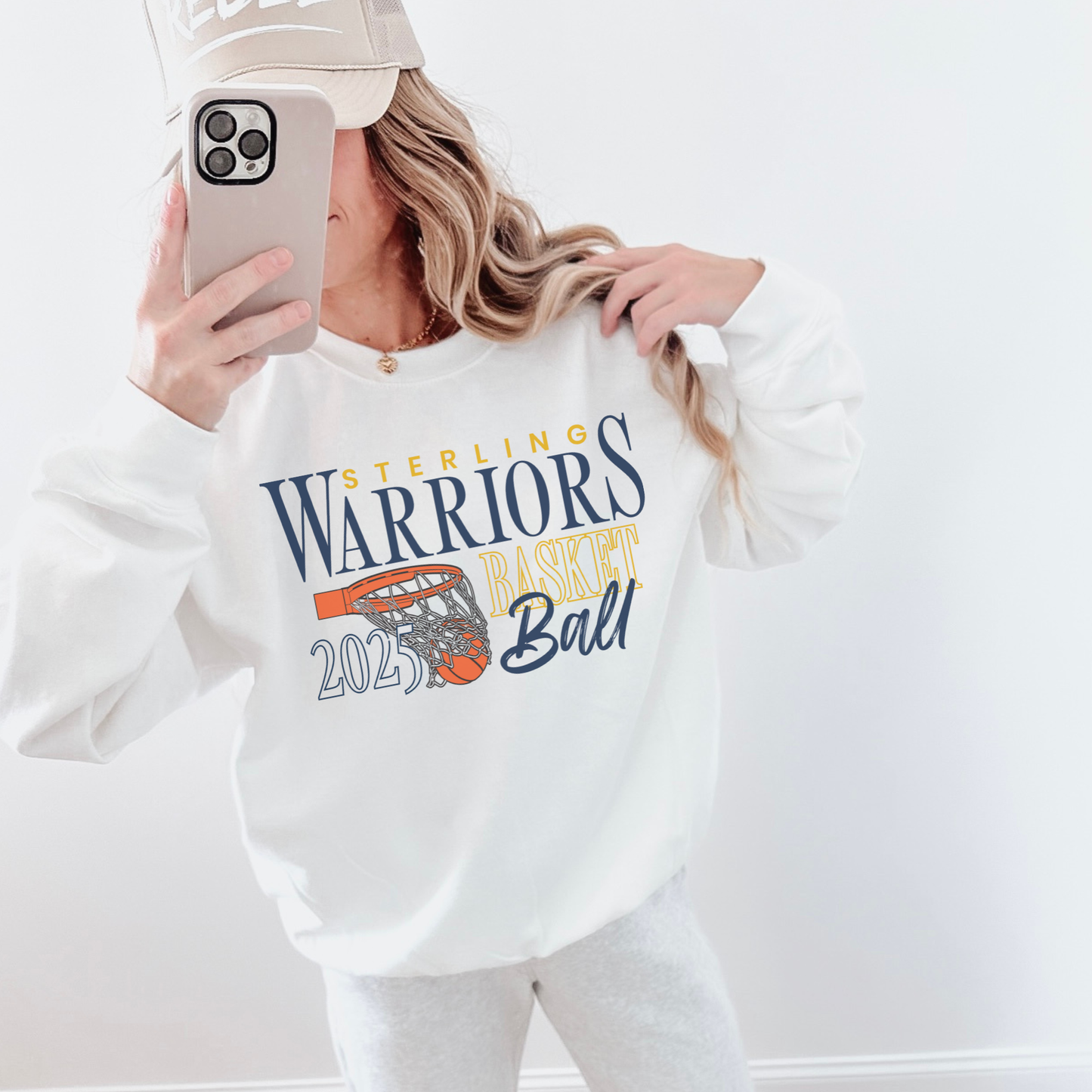 Sterling Warriors 2025 Basketball Crewneck | Game Day Sweatshirt | School Spirit Wear