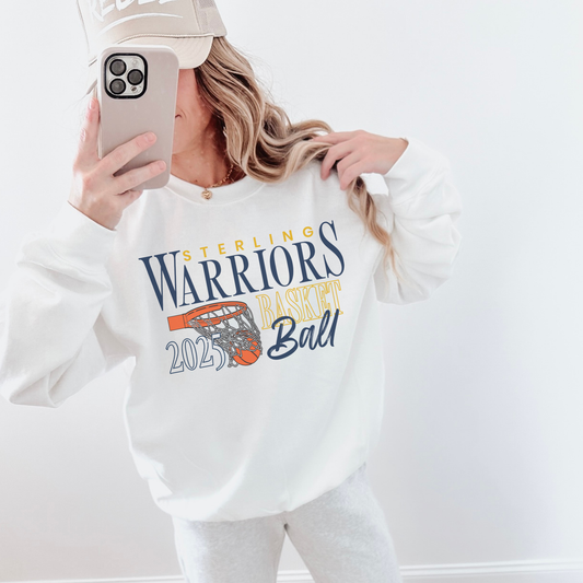 Sterling Warriors 2025 Basketball Crewneck | Game Day Sweatshirt | School Spirit Wear