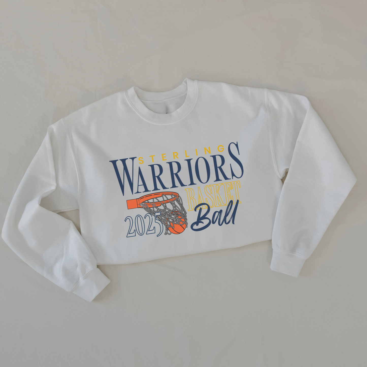 Sterling Warriors 2025 Basketball Crewneck | Game Day Sweatshirt | School Spirit Wear