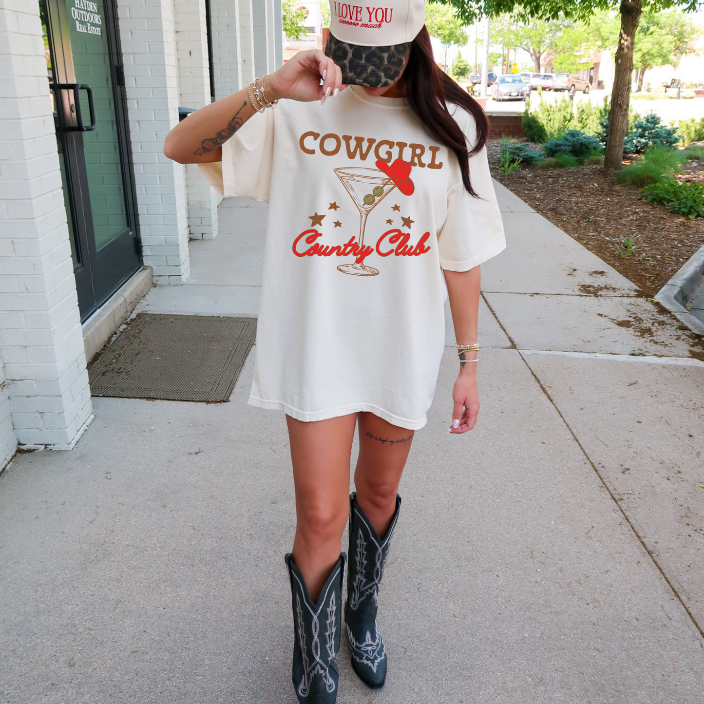cowgirl country club shirt styled with boots nashville outfit western fashion front