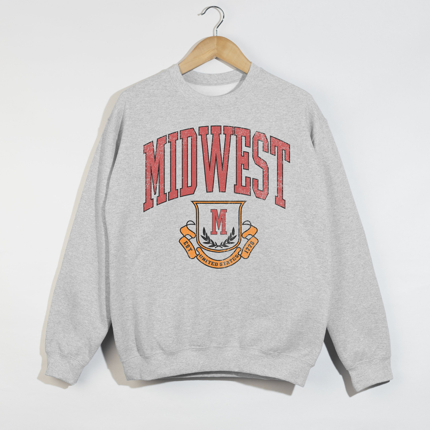 ash grey midwest sweatshirt vintage collegiate pullover
