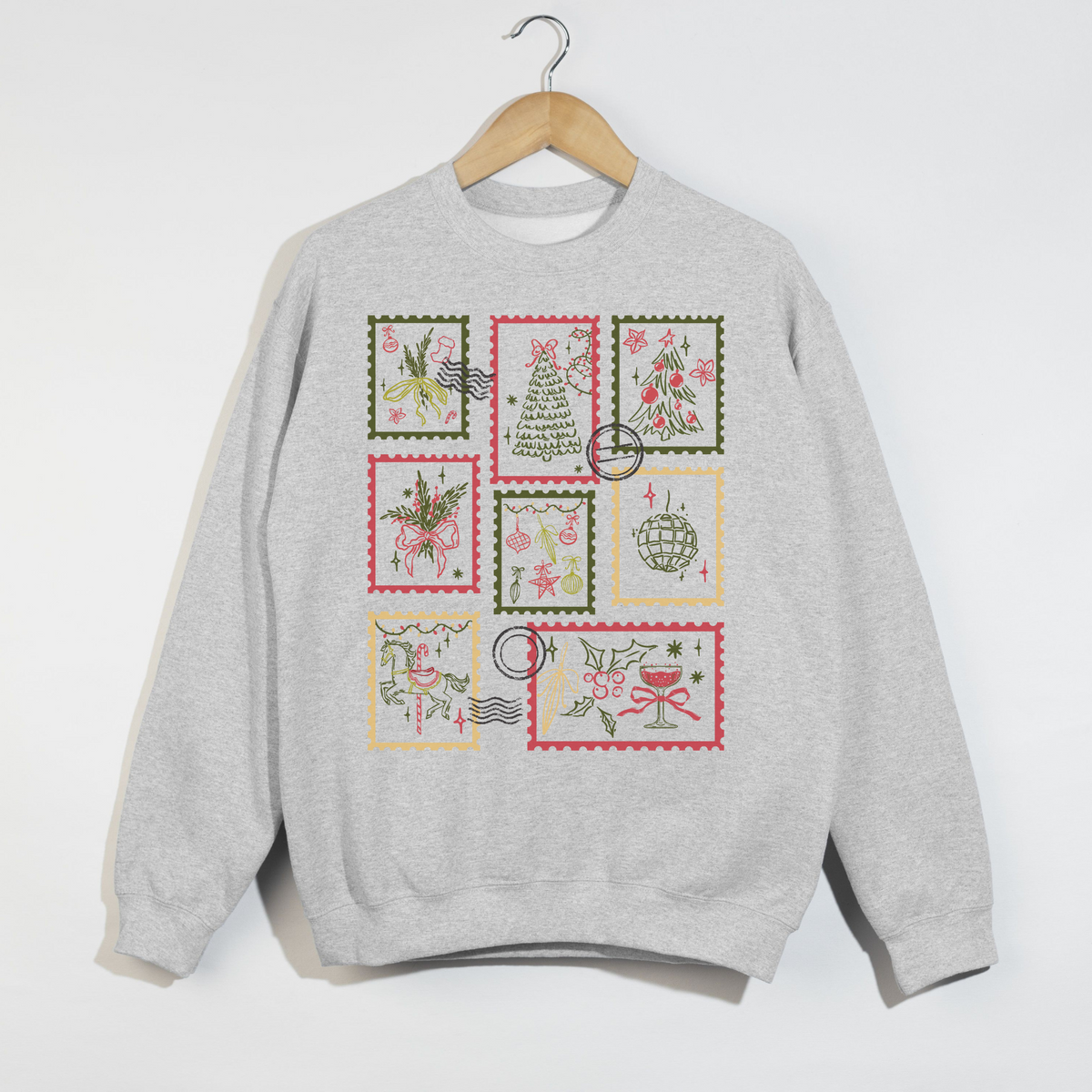 Christmas Postage Stamps Crewneck Sweatshirt