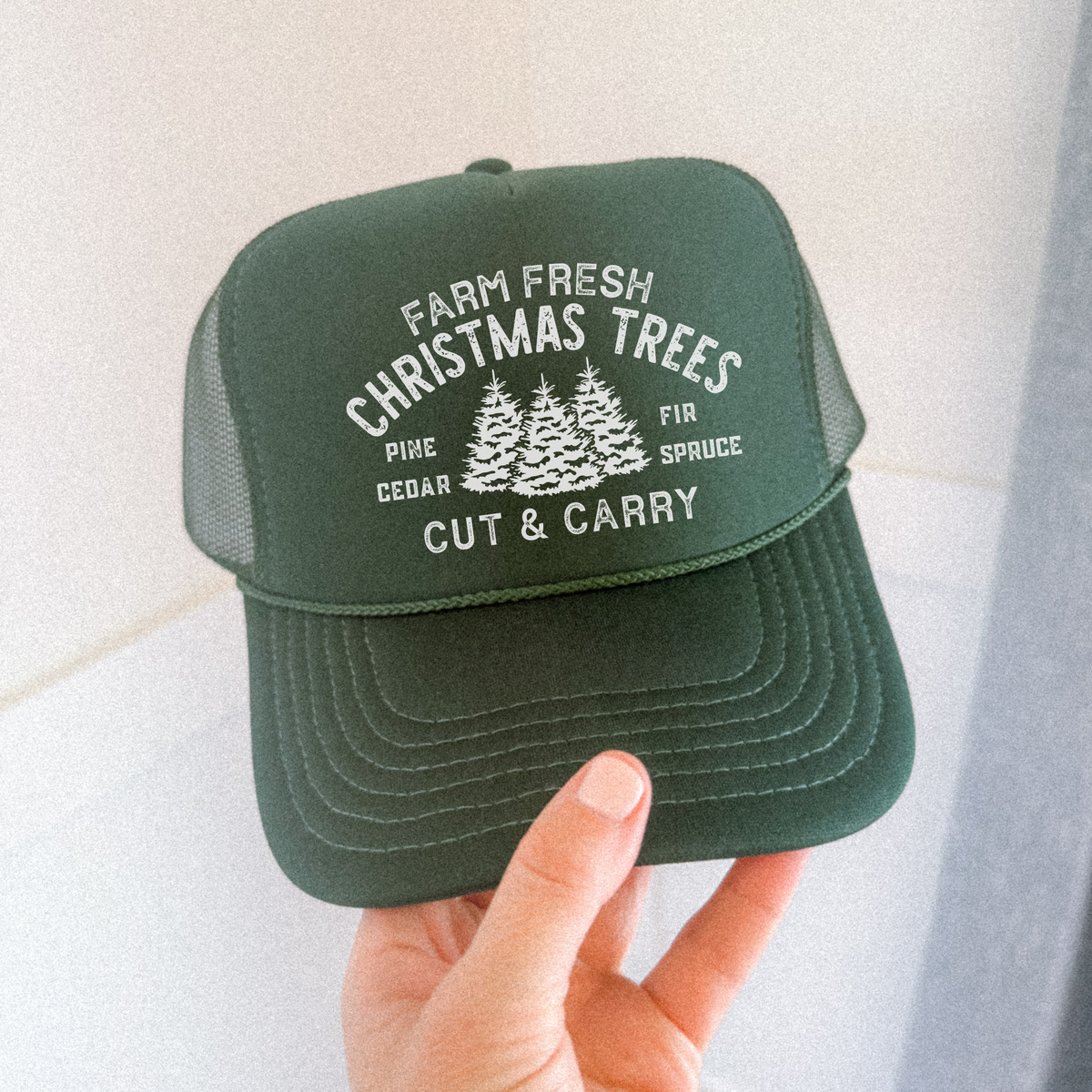 Farm Fresh Christmas Trees Trucker Hat | Cut & Carry Holiday Hat