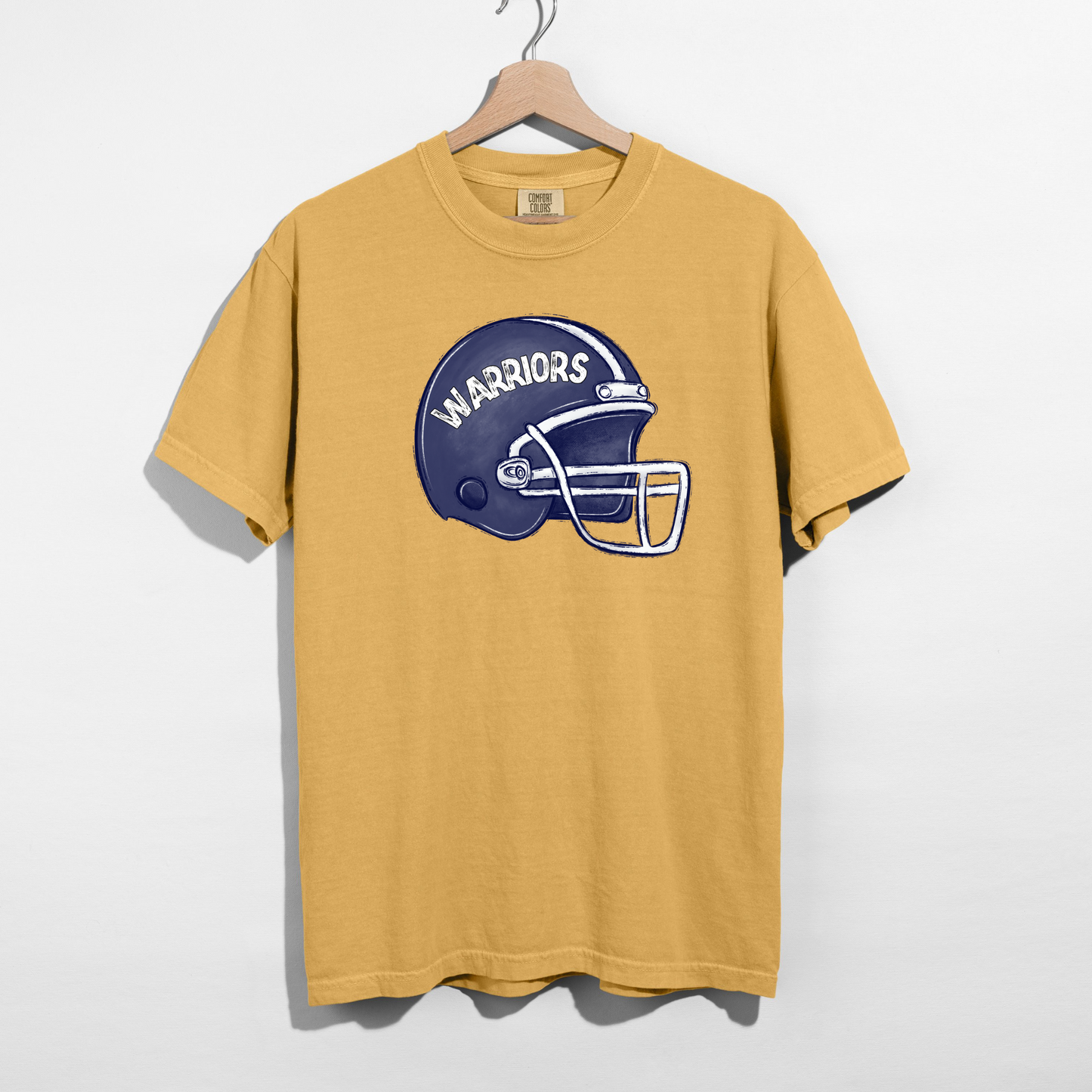 Warriors Football Helmet Graphic Tee – Vintage Game Day Shirt
