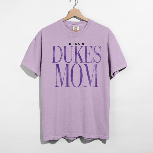 Orchid purple Dixon Dukes Mom Comfort Colors t-shirt flat lay product image