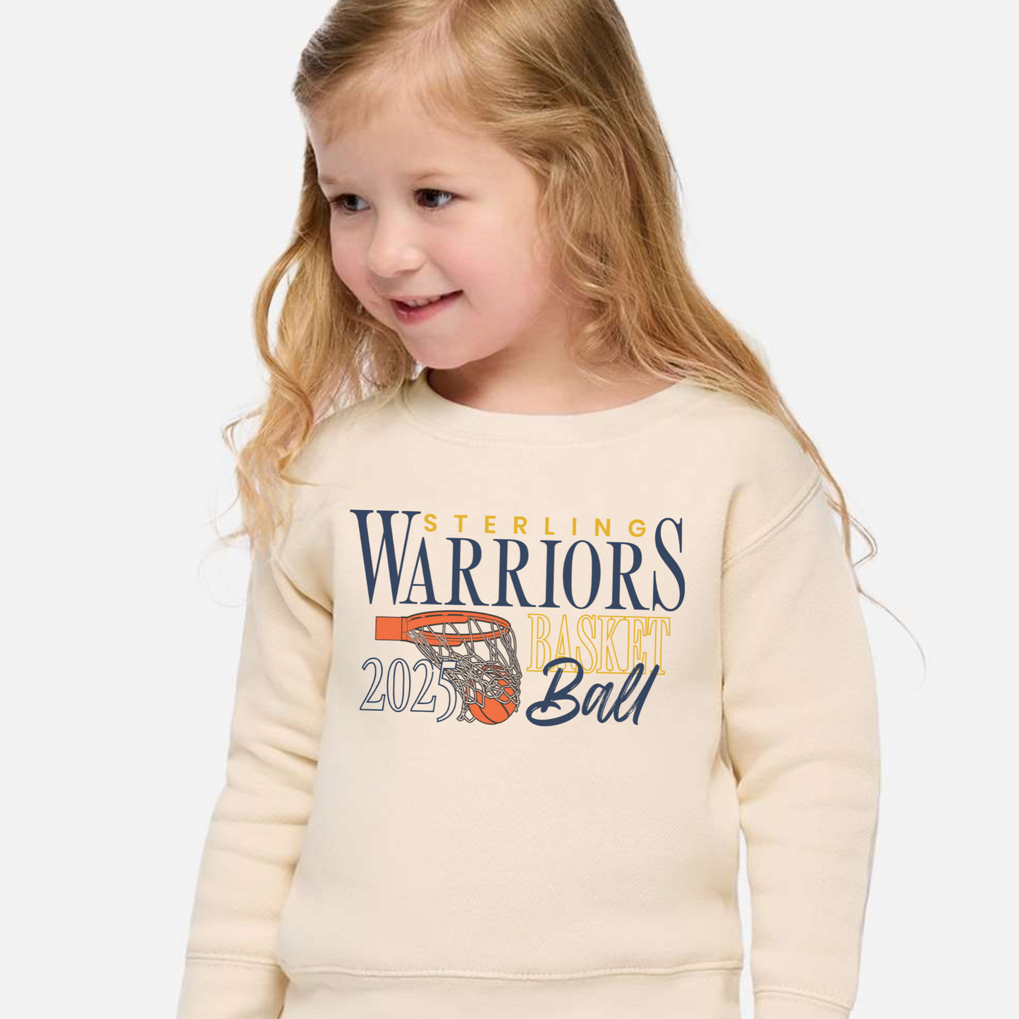 Sterling Warriors Basketball 2025 Toddler Kids Crewneck