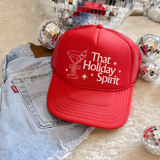 That Holiday Spirit Trucker Hat – Retro Holiday Christmas Hat