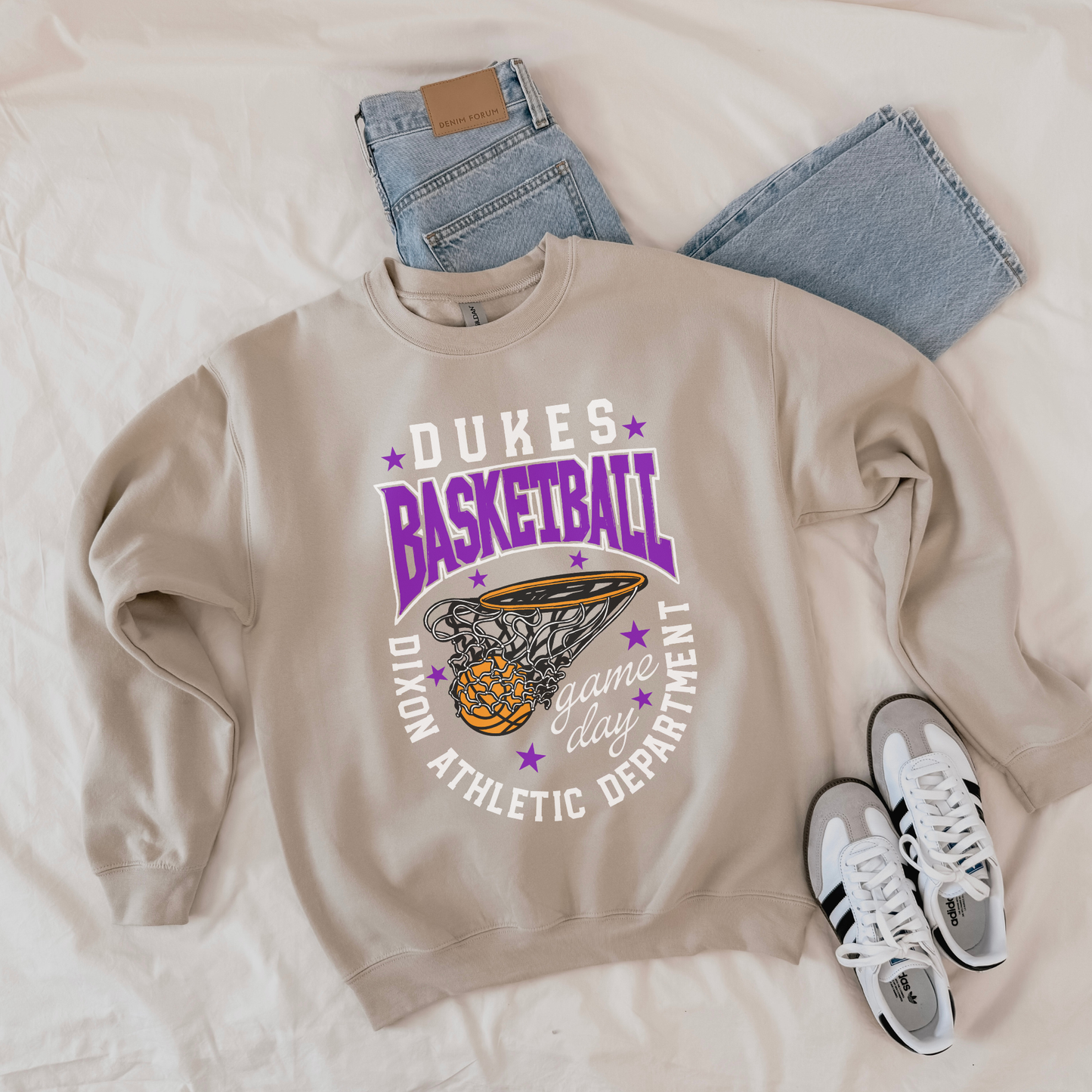 Dixon Dukes Basketball Game Day Crewneck | Dixon Athletic Department Sweatshirt