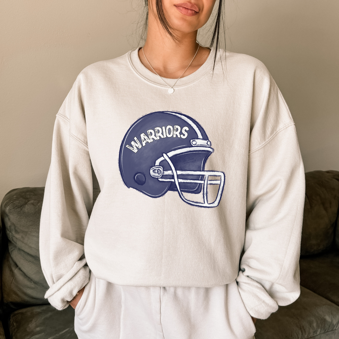 Warriors Football Helmet Sweatshirt