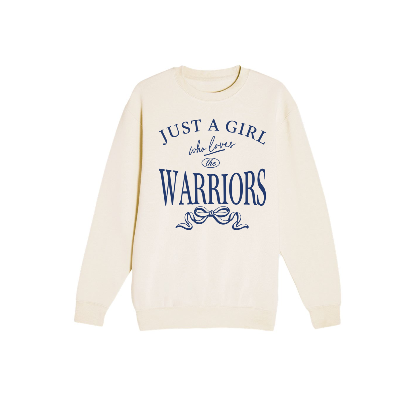 Just A Girl Who Loves the Warriors Graphic Crewneck Sweatshirt | Game Day Bow Sweatshirt