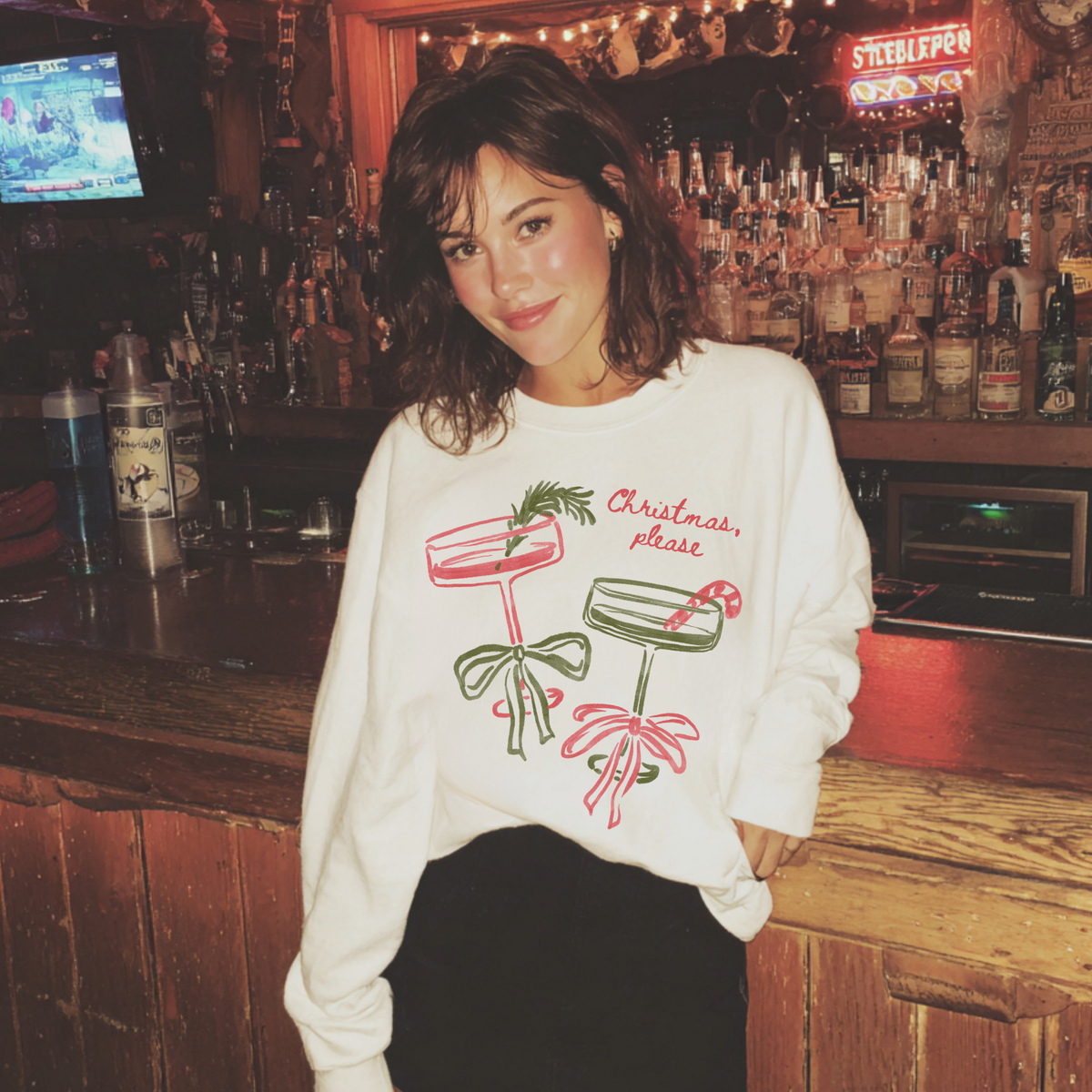 Christmas, Please Holiday Sweatshirt