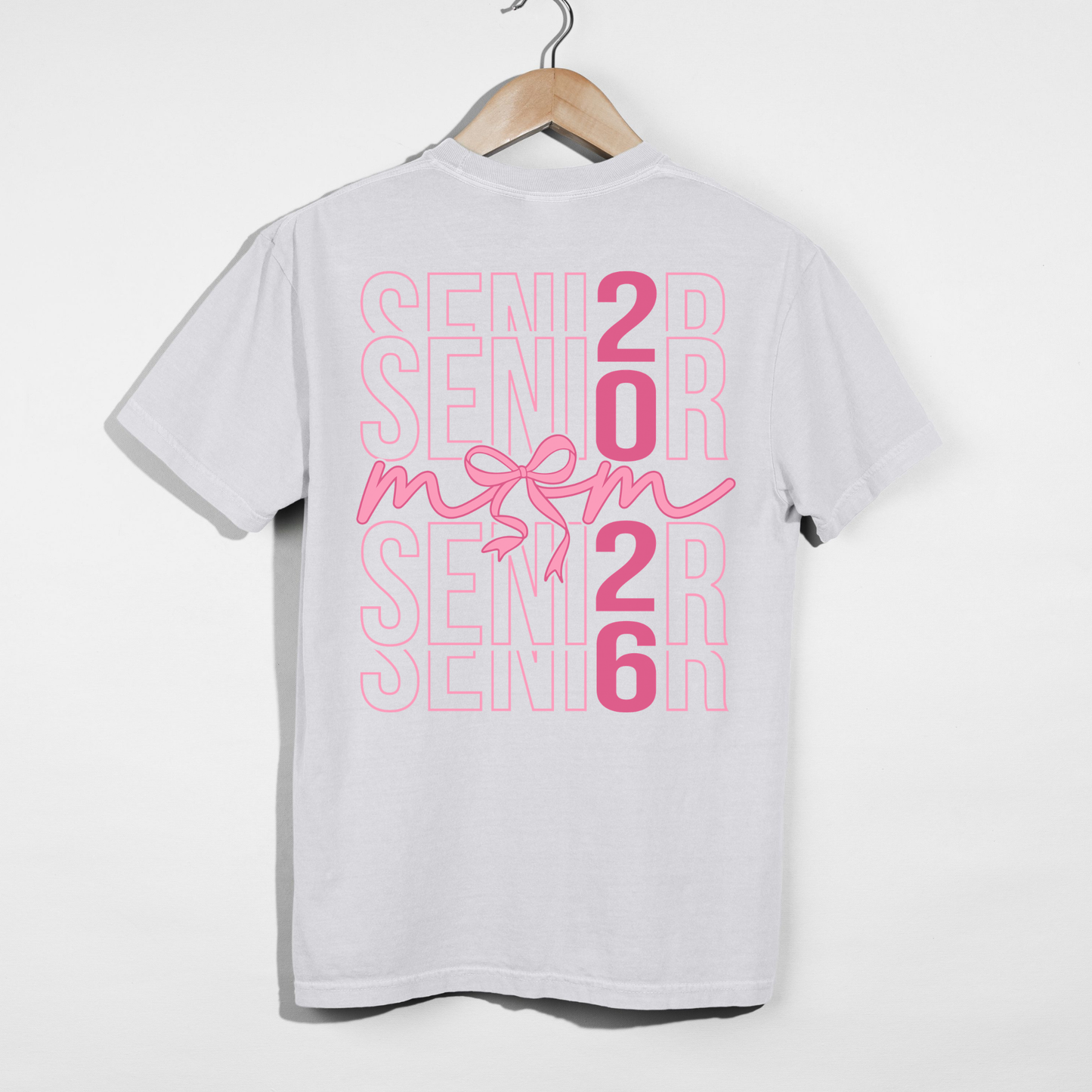 Class of 2026 Senior Mom Tee Pink Bow Senior Mom Shirt
