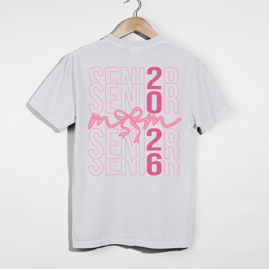 Class of 2026 Senior Mom Tee Pink Bow Senior Mom Shirt