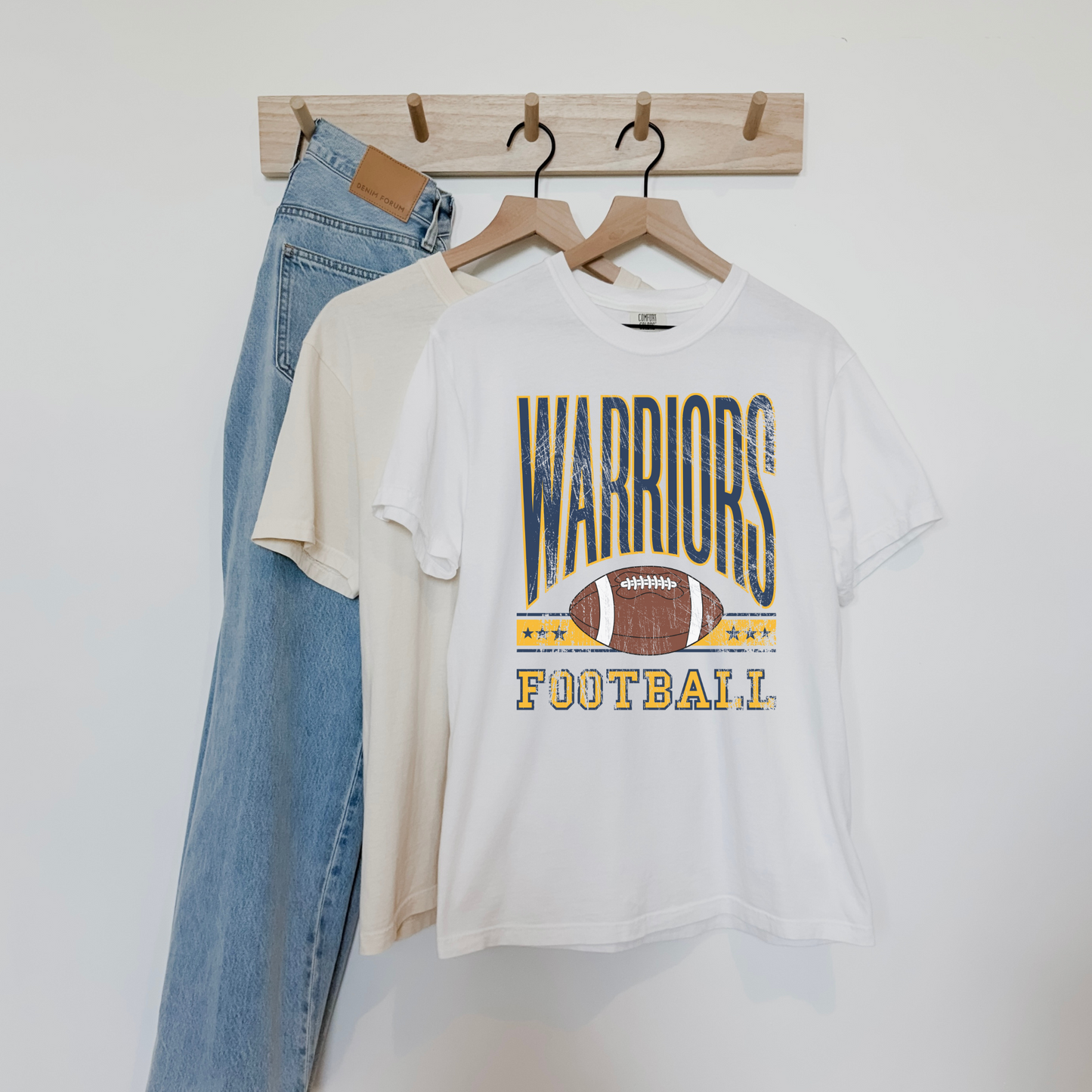 Warriors Football Graphic Tee – Vintage Inspired Game Day Spirit Shirt