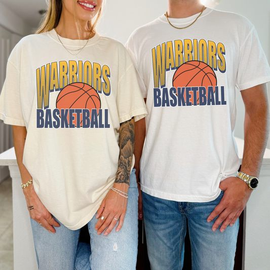 Warriors Basketball Comfort Colors® Tee | Vintage Inspired Game Day Graphic T-Shirt